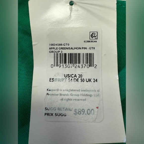 Kasper NWT Dress Green Midi Plus Size Size 20 - Picture 7 of 8